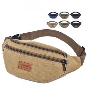 Casual Small Bum Bags Outdoor Canvas Fanny Packs for Camping Waist Bag Leisure Waist pack for Men and Women