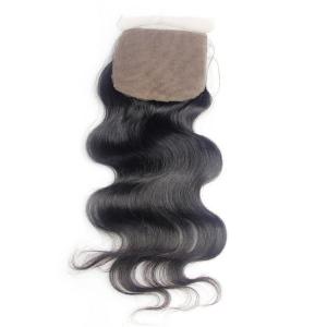 China Virgin Remy Silk Base Frontal Closure , Brown Body Wave Silk Closure supplier