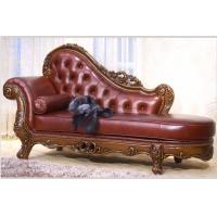 China Brown Italian Leather Luxury Chaise Lounge Handcraft on sale