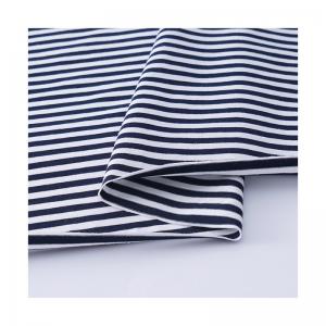 China Soft Textured Yarn Dyed Cloth , Sportswear Striped Knit Organic Cotton Fabric supplier