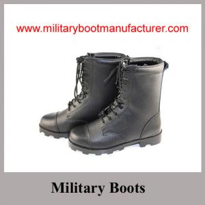 China Wholesale China Made Black Genuine Leather Military Combat Boot with Panama Outsole supplier