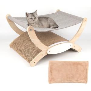 Cat'S Nest Wooden Cat Bed Swing Cat Rocker Chair All Seasons Removable And Washable Cat'S Bed Cat'S Scratch Board