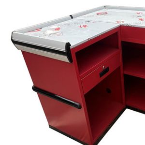 Stainless Steel Supermarket Checkout Counter with Food Grade 304 for Compact Space Adaptation and Efficient Settlement