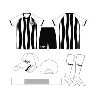 China Moisture Wicking Custom Football Uniforms Breathable Fabrics Black And White Jersey on sale
