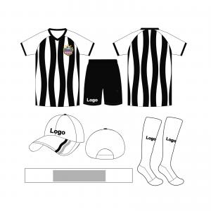Moisture Wicking Custom Football Uniforms Breathable Fabrics Black And White Jersey