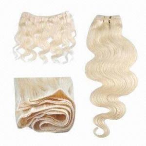 China Blonde Brazilian Virgin Human Hair Weaves, Comes in Straight/Body Wave/Curly/Kinky Curl/Jerry Curl on sale 
