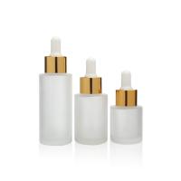China Flat Shoulder Essence Oil Dropper Bottle Frosted 20ml 30ml 50ml With Eye Droppers on sale