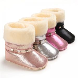 China New arrived PU Leather girl princess 0-18 months girl Holiday party baby boots supplier