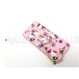 Cute Hello Kitty TPU Phone Case With Candy Bell / Soft Cover Customized Logo