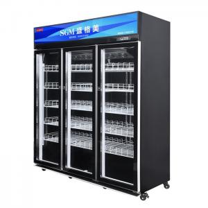 China Custom 1380L Glass Door Beverage Refrigerator Cooler Tricolour Light supplier