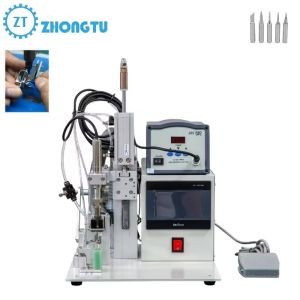 China Pneumatic Semi Automatic Soldering Machine with 1-Year Warranty ±0.02mm Repeat Accuracy and 0.6~1.2mm Soldering Tin Size for USB Cable supplier