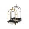 China Hotel Lobby Room Service Trolley Stainless Steel Mirror Gold Finish with Red Carpet Platform wholesale