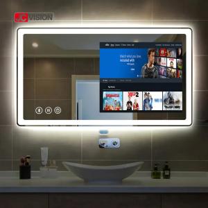 China JCVISION Hotel Home Touch Screen Mirror TV Android LED Smart Bathroom Mirror IP65 supplier