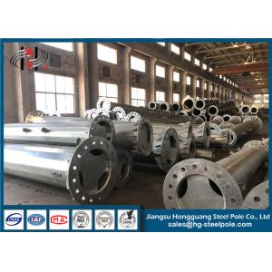 Hot Dip Galvanized Power Transmission Steel Electric Pole For Power Transmission Substation