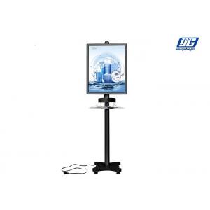 China Black Painted Commercial Phone Charging Station Single Sided Display Floor Stand supplier