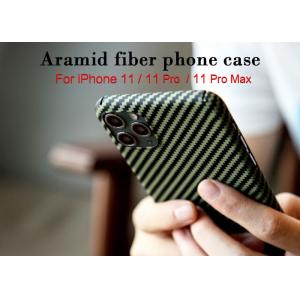 Yellow And Black Twill Matte iPhone 11 Aramid Case Carbon Fiber Phone Case