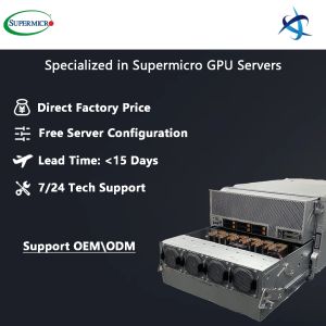 China Original Supermicro 8U GPU Server with 8x A100 GPUs and 32 DIMM Slots for AI HPC wholesale