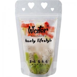 750ml, 1000ml Customized Standing Translucent Drink Pouch bag With Straw, full color printing