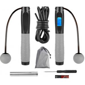 China YLY Black Color Body Building Aerobic Training Smart Digital Jump Rope Adjustable PVC supplier