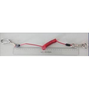 Quick release extending red coil lanyard 1.0mm stainless steel wire cable security device