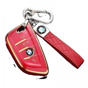 Fadeless Leather Car Keychain Holder Zinc Alloy Fashionable