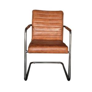 China Hotel Cafe Leisure Restaurant Leather Chair Iron Frame Single Armchair supplier