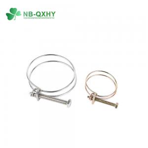 China Galvanized Steel Iron Double Wire Hose Clamp 12-130mm for Long-lasting Performance supplier