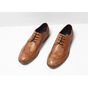 China Genuine Leather Flat Mens Black Oxford Shoes , Classic Vintage Lace Up Dress Shoes supplier