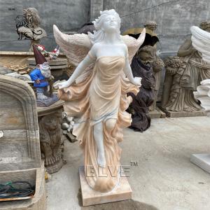 Marble Angel Statue Sculpture Natural Stone Life Size Hand Carved Modern Outdoor Garden Decoration