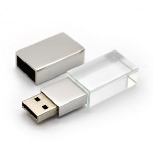 China Inside Engraving Logo Crystal USB Stick Wholesale, Acrylic USB Flash Drive with Light supplier