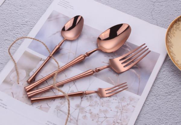 NEWTO NC021 Stainless Steel Cutlery Set Rose Gold Mirror Polish Le posate