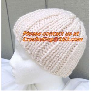 Newest stripe crocheted hat baby knitting hat for kids, Handmade newsborn baby knitted hat