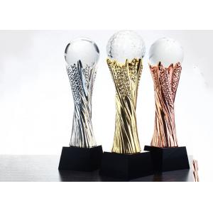 Custom Resin Trophy Cup With Crystal Ball For Soccer End - Year Award