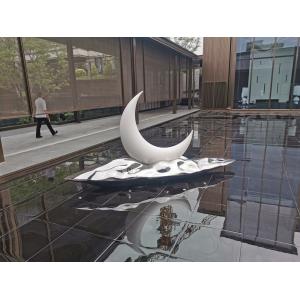 Eye Catching Metal Art Sculptures Crescent Water Feature Sculpture Made Of Composite Materials