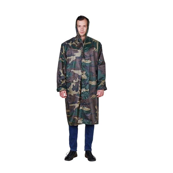 100% impermeable R019 170T Camuflaje de chaleco de lluvia de poliéster/PVC gomado
