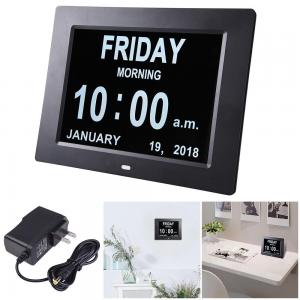 China 8 inch LED digital day clock for elderly,digital photo frame alarm supplier