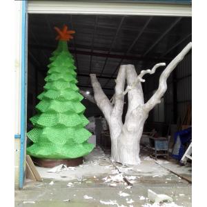 China customize size fiberglass green large christmas tree  as decoration statue in garden /shop mall/ supermarket supplier