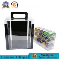 China 1000 Casino Poker Clay Chip Clear Acrylic Poker Chip Carrier Includes 10 Chip Racks on sale