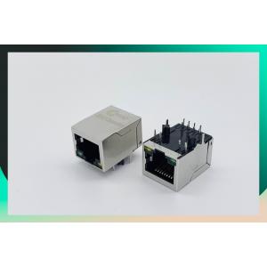 Single Port RJ45 Connector with 10/100 Base-T Integrated Magnetics,Green/Yellow LED,Tab Down,