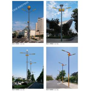 China 8M double arm twist decorative Q235 Octagonal RED and yellow 60W  led module cob street light supplier