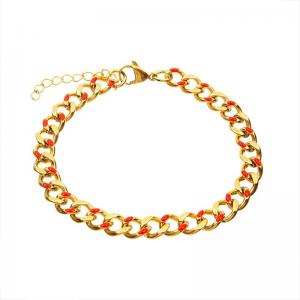 Punk Style Enamel Color Stainless Steel Charm Bracelets 18K Gold Plated Customized