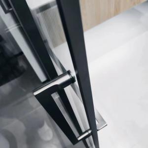China T Shaped Tempered Glass Corner Shower Sliding Door For Walk In Shower supplier