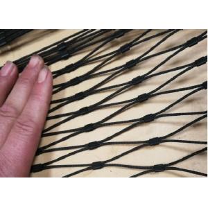 1.2mm -4.0mm Black Oxide Cable Mesh , Ferruled / Woven Zoo Aviary Netting
