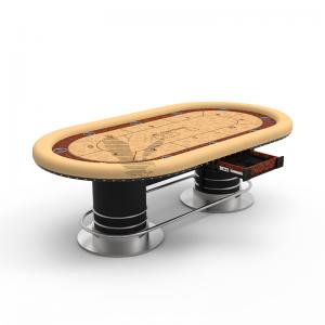 Custom Texas Holdem Casino Poker Table Oval Size Soild Wood Legs