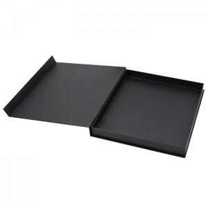 China Simple Book Shape E Flute Corrugated Box Pure Black For Silk Scarf supplier