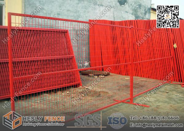 6ft high Portable Temporary Construction Fencing with RED color highly visible