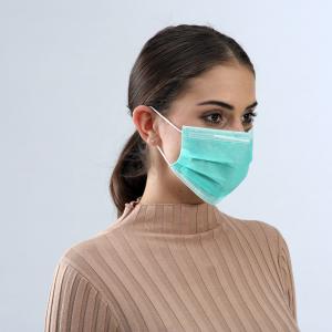 Safe Breathable Disposable Medical Face Mask Green Color For Nail Salons