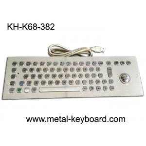 China 67 Keys Industrial Ss Metal Computer Keyboard With 25mm Laser Trackball Mouse And Buttons supplier