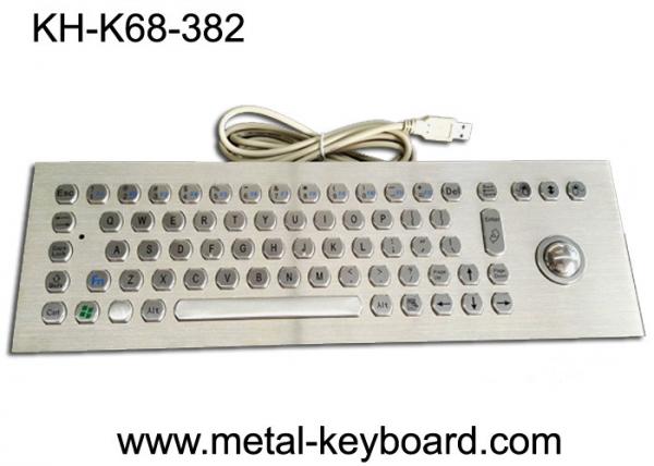 67 Keys Industrial Ss Metal Computer Keyboard With 25mm Laser Trackball Mouse