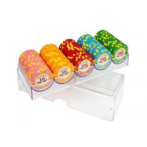 China Clear Acrylic Poker Chip Holder Case 45MM 200pcs For Gambling Table supplier